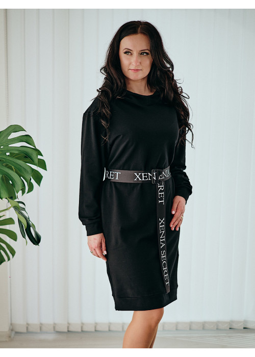 Teplákové  mikinové šaty čierne 112/1A